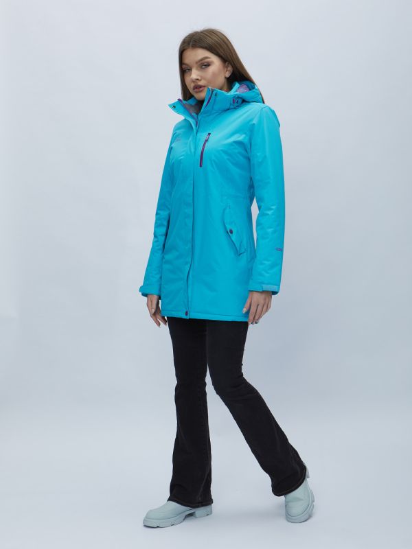 Women's blue hooded parka 551706S